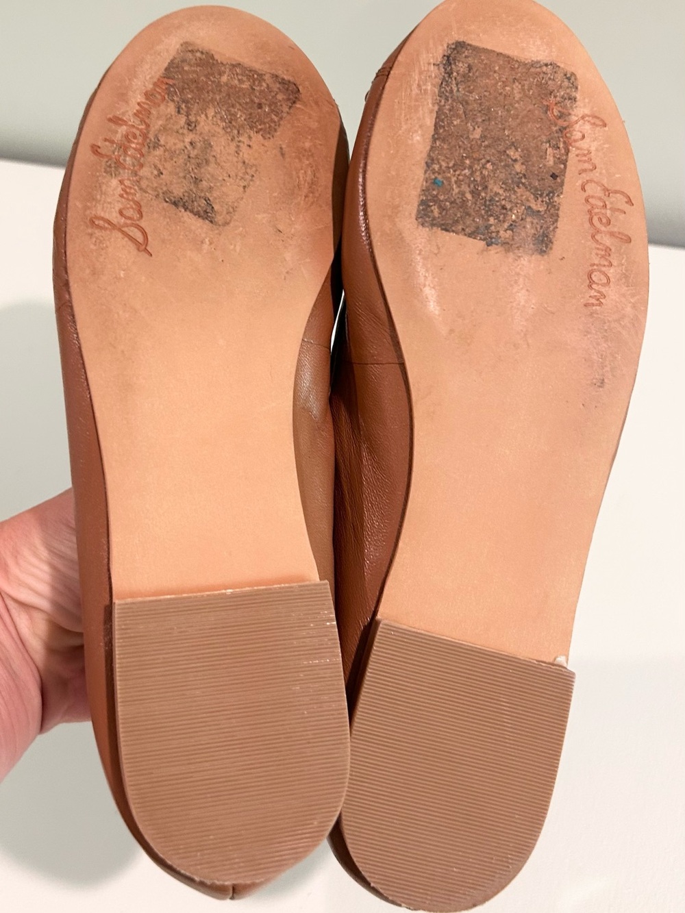 Sam Edelman Felicity Ballet Flats Brown Leather Whipstitch Shoes 7 - Picture 8 of 9